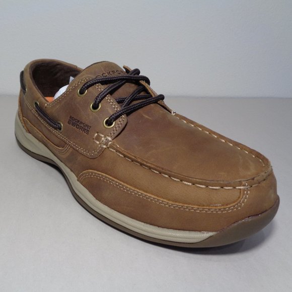 Rockport Size 11 M SAILING CLUB Leather New Men's Steel Toe Boat Work Shoes - Picture 4 of 14